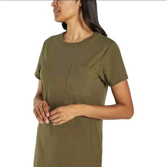 BANANA REPUBLIC 1687116 GREEN SHORT SLEEVE ONE POCKET T-SHIRT DRESS SZ Small - Picture 4 of 9